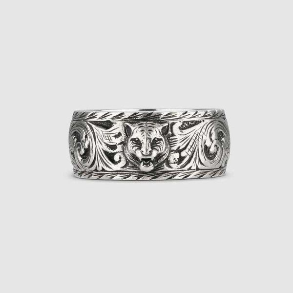 

20% off all items 2023 new luxury fashion jewelry for old tiger head ring made of thai silver is fashionable and straight