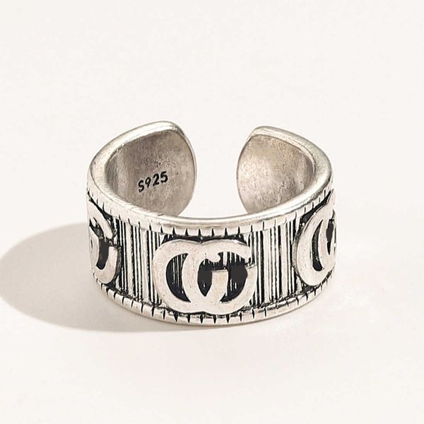 

silver copper gear super classic open ring men and women designer luxury jewelry