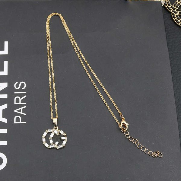 

factory direct sales 2023 new luxury fashion jewelry for double necklace women's large bright diamond personality versatile ins style n, Silver