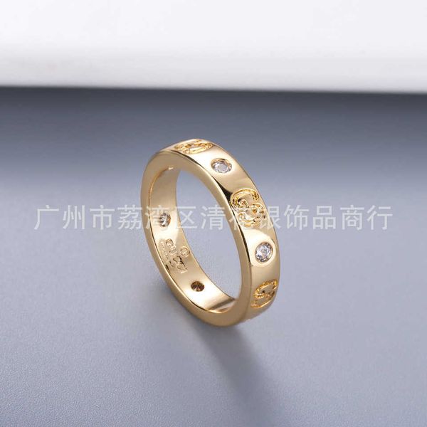 

95% off 2023 new luxury fashion jewelry for same double new 18k single diamond trend couples straight ring, Silver