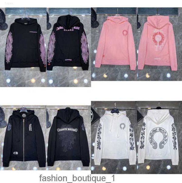 

fashion jackets luxury mens sweatshirts designer hoodies ch men women zipper cross scroll simple hooded sweater pullover hoodie casual 97xlq, Black