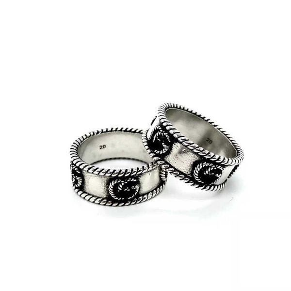 

factory direct sales 2023 new luxury fashion jewelry for new silver double three-dimensional old linen lace ring is the same style for lover