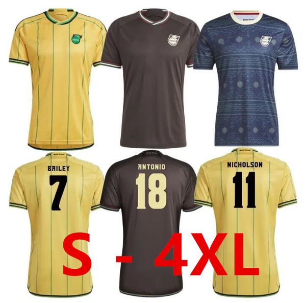 

2023 jamaica soccer jerseys 23 24 national football team bailey antonio reid nicholson lowe morrison home away training shirt s-3xl-4xl, Black;yellow