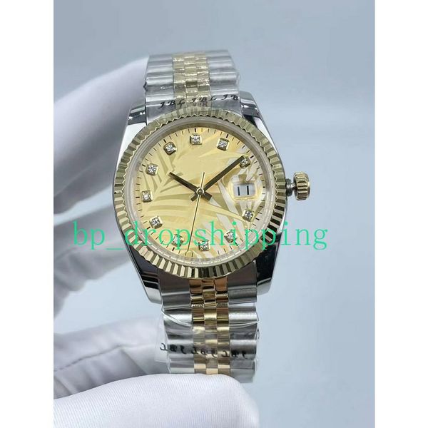 

2023 classic fashion watch mens 36mm/41mm automatic mechanical champagne gold stainless steel strap accessories watch's band chain gift, Slivery;brown