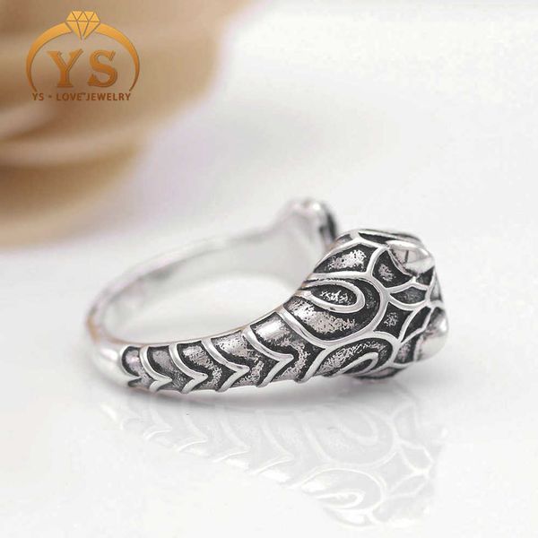 

80% off 2023 new luxury fashion jewelry for double head ring carved tiger pattern versatile lovers open their mouths to adjust the pair of, Silver
