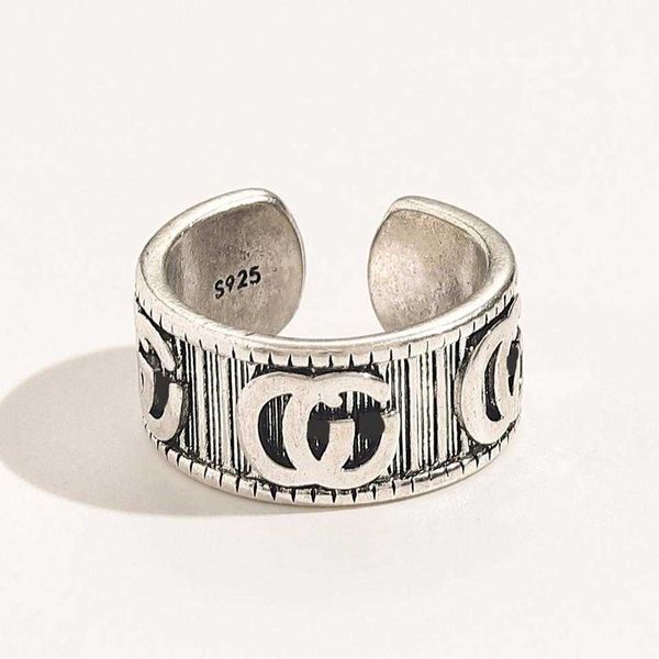 

95% off 2023 new luxury fashion jewelry for silver copper double gear super classic open ring for men and women