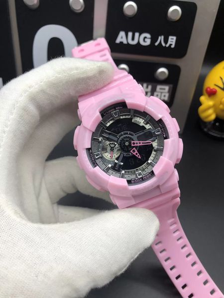 

sports digital 110 watch original shock watch full function world time led automatic hand light oak ga series, Slivery;golden