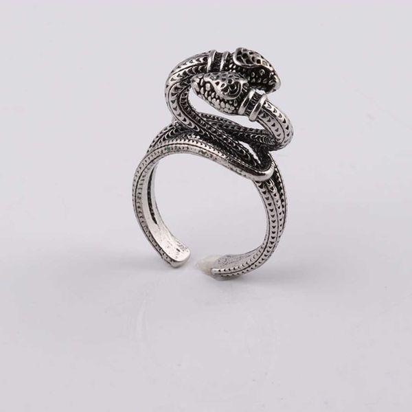 

20% off all items 2023 new luxury fashion jewelry for new double snake head winding is an old . men and women have the same pair of ring men, Silver