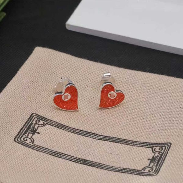 

95% off 2023 new luxury fashion jewelry for sterling silver double interlocking love red high-end small crowd versatile heart-shaped earring, Golden