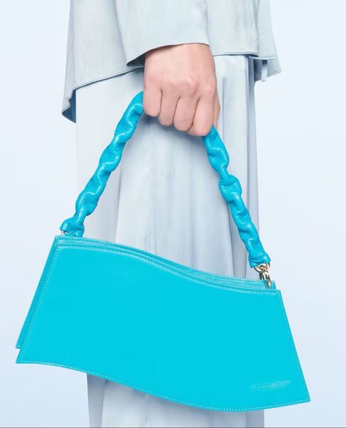 

vintage jac shoulder bag genuine leather wave strap solid handbag for women