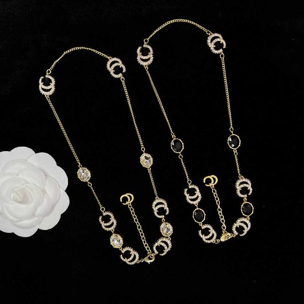 

black and white rhinestone sweet princess necklace ancient family sense clavicle chain luxury ornament, Silver