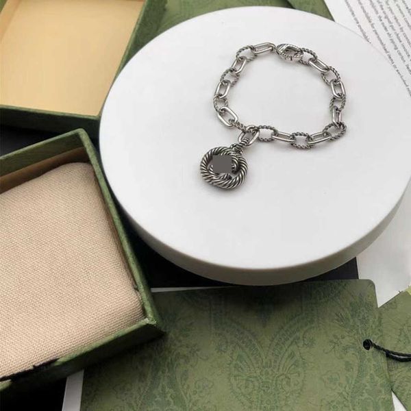 

fashion collection 2023 new luxury fashion jewelry for sterling silver double classic vintage bracelet hip hop new hand jewelry, Black