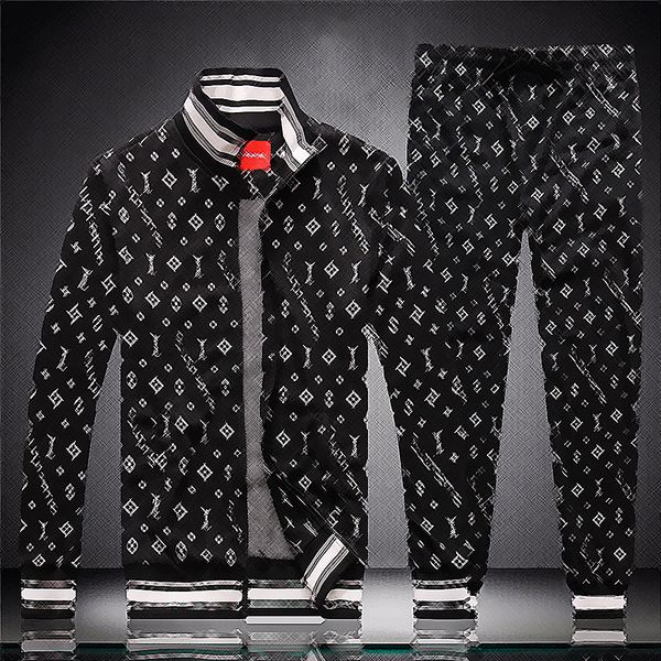 

designer long sleeve classic fashion pocket running casual man clothes outfits pants jacket two piece women sports suit m3xl poz2, Gray