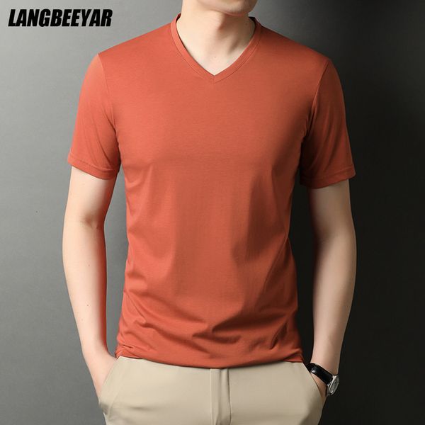 

men's t-shirts grade mercerized cotton brand summer mens turn down collar t-shirt short sleeve casual fashions fashion clothing 230303, White;black