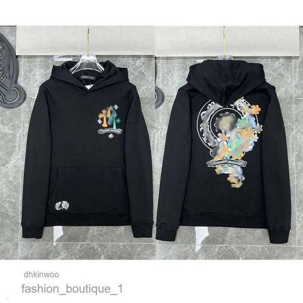 

classic fashion luxury mens zipper ch hoodies designer horseshoe sanskrit cross print pullover hooded coat jacket sweatshirts sweater9jgwx, Black