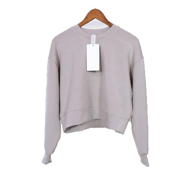 

23ss womens sports yoga wear sweatshirts zipper designers women sweater sports round neck long sleeve outdoor trend of the loose sweatshirt, Black