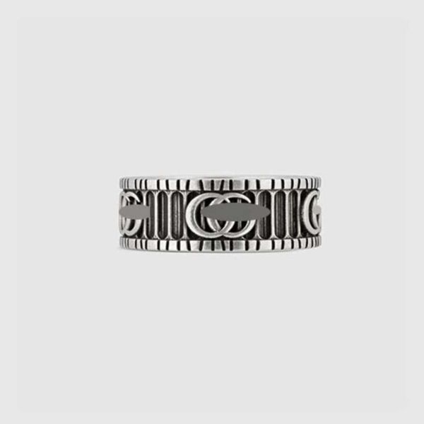 

fashion collection 2023 new luxury fashion jewelry for classic double sterling silver stripe pair ring gift