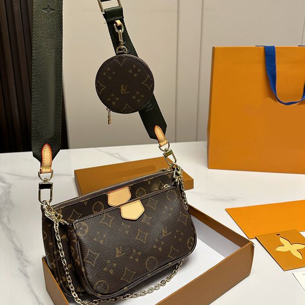 

crossbody bag designer shoulder bag chain tote bag pochette felicie bag brown handbags real leather purse clutch card holder messenger