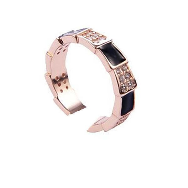 

r4sn designer originalbaojia snake ring korean version trendy style with zircon personalized snake-bone shaped rubber drop ring simple and f, Silver