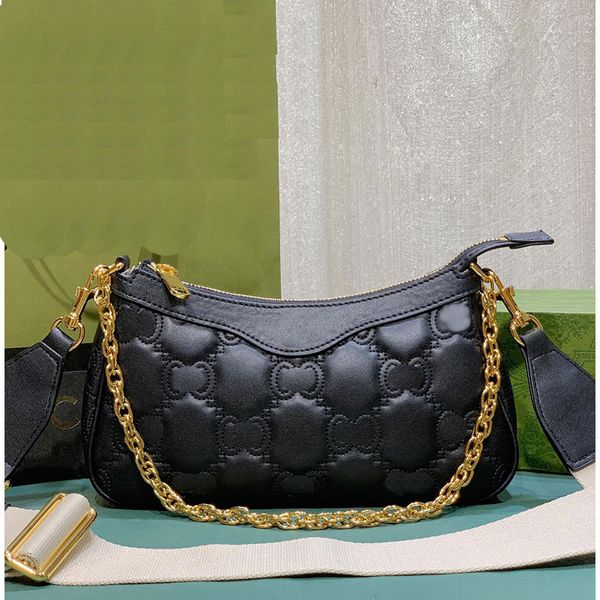 

women's chain underarm bag vintage single shoulder crossbody stick bag advanced embroidery hand holding bag zipper leather designer sho