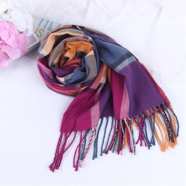 

2021 classic fashion men's and women's scarves thick cashmere scarves neck scarves to send t1186a, Blue;gray