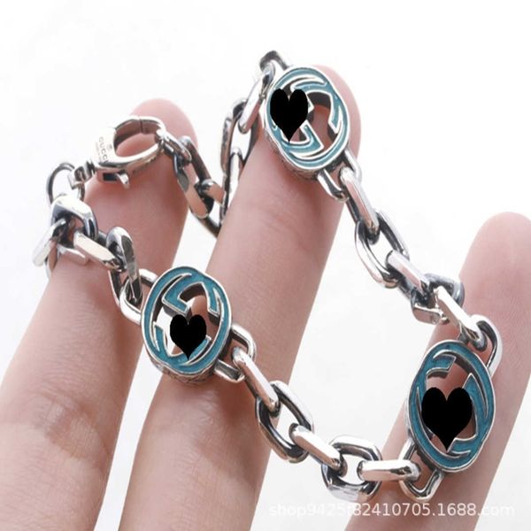 

20% off all items 2023 new luxury fashion jewelry for silver three-dimensional old interlocking bracelet for men and women, Black