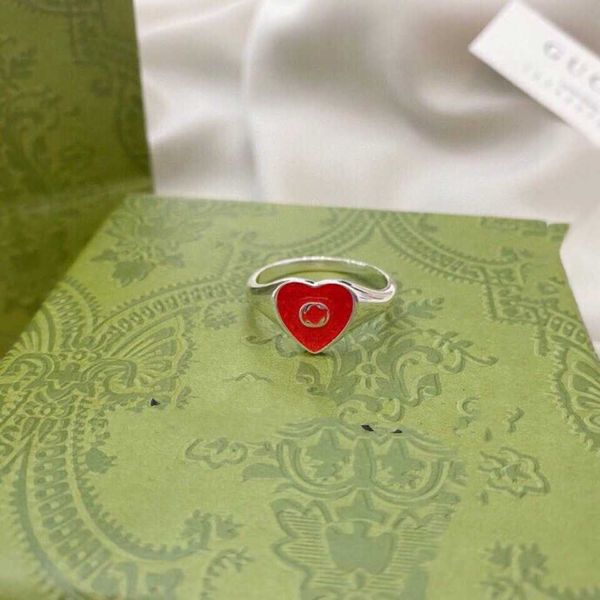 

95% off 2023 new luxury fashion jewelry for silver double interlocking red love enamel men's and women's heart girlfriends couple