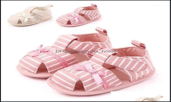 

sandals infant baby girl shoes stborn soft crib infants antislip sneaker striped bow princess shoe1 drop delivery 2021 baby kids 8987142, Black;red