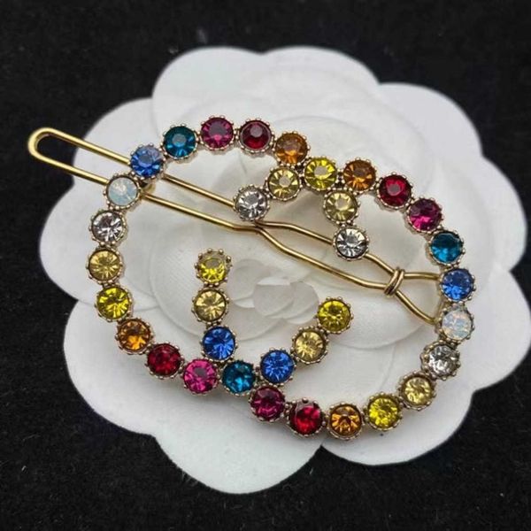 

fashion collection 2023 new luxury fashion jewelry for duckbill clip ancient made old double color rhinestone hairpin brass material one lin, Golden;silver