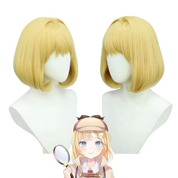 

virtual idol role-playing wig 30cm short yellow hair, Black