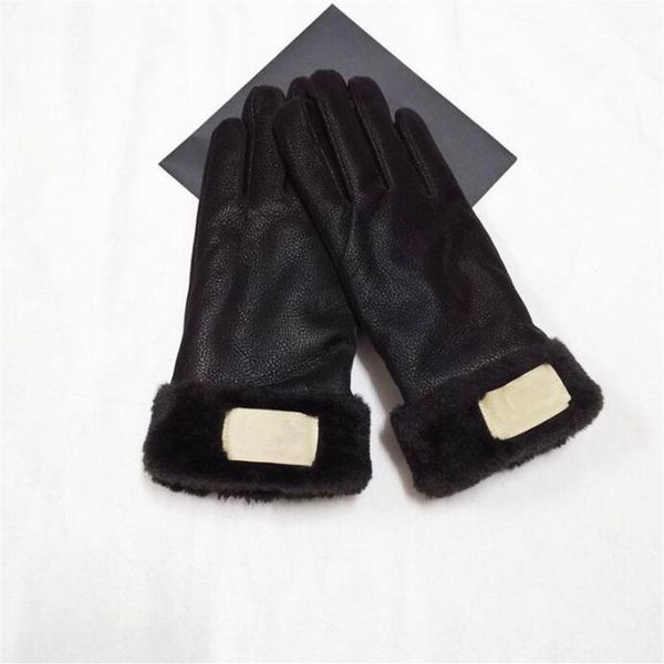 

european and american designer brand windproof leather gloves lady touch screen rex rabbit fur mouth winter heat preservation wind273y, Blue;gray