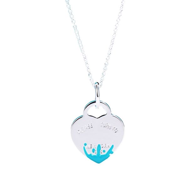 

tiffan female necklace sterling silver peach heart 18k rose gold light luxury heart shaped collar chain gifts to girlfriend r7kj