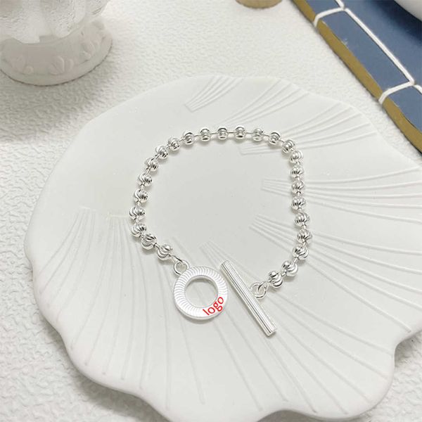 

20% off all items 2023 new luxury fashion jewelry for car flower buckle bracelet bright silver ins hip hop gift high version, Black