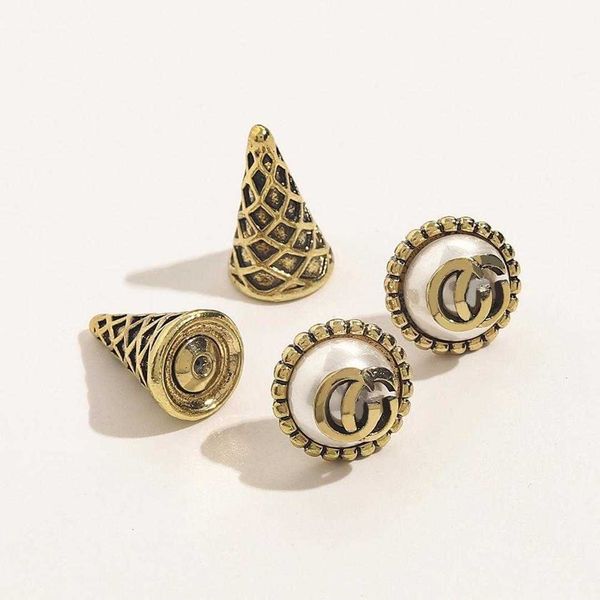 

luxury jewelry real gold plating classic ice cream pearl earrings temperament versatile personalized earrings, Golden