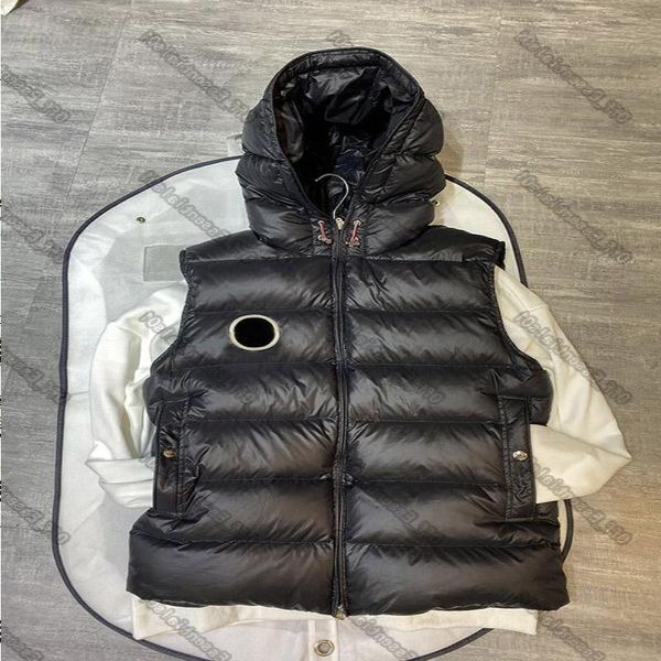 

Down Jackets monclair 'VANOISE' Flocking Logo down jacket men and women France Tide Brand cotton vest High Quality Hooded dra Fqcf, Black