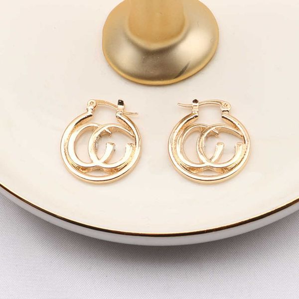 

95% off 2023 new luxury fashion jewelry for light luxury double family new personality trend earrings for women, Golden