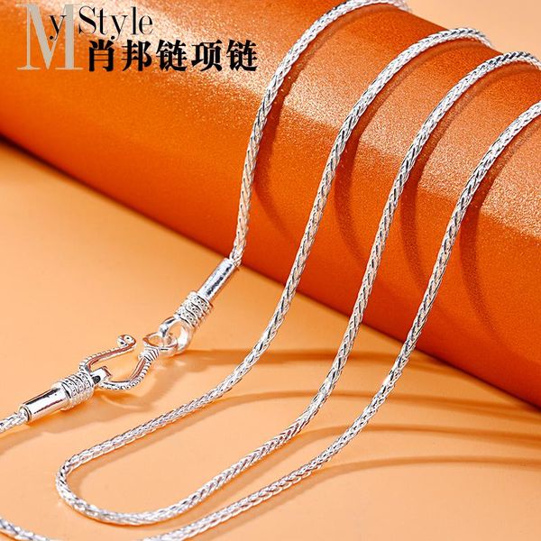 

fashion designer chains one pin chopin chain no pendant question mark buckle 925 sterling silver necklace clavicle simple and versatile n
