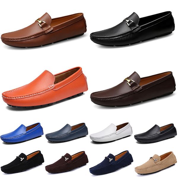 

mens women casual shoes leather soft sole black white red orange blue brown sneaker 009