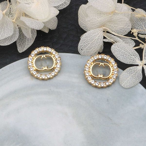 

20% off all items 2023 new luxury fashion jewelry for korean east gate simple geometry round diamond net red versatile noble temperament ear, Golden