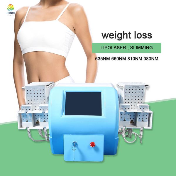 

portable slimming 635nm 660nm 810nm 980nm diodes lipolaser anti cellulite weight loss lipo cavitation laser slimming machine