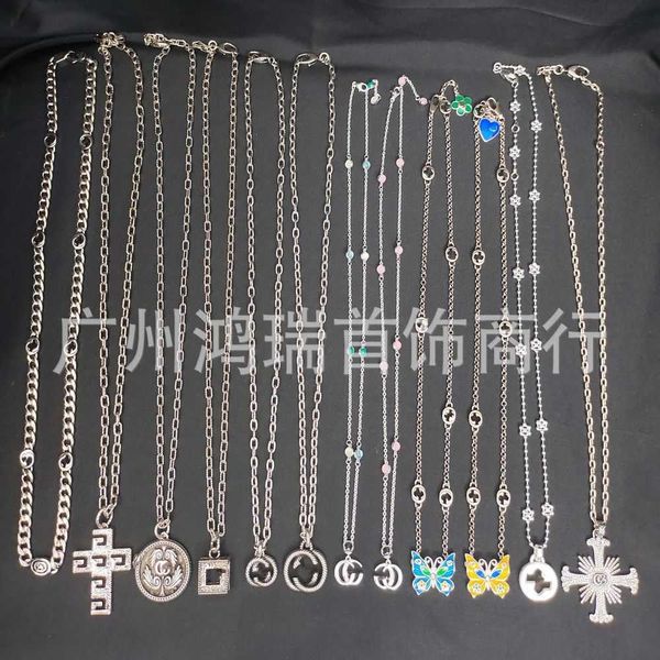 

20% off 2023 new luxury fashion jewelry for silver double fried dough twists love fearless tiger lion skull head necklace, Black