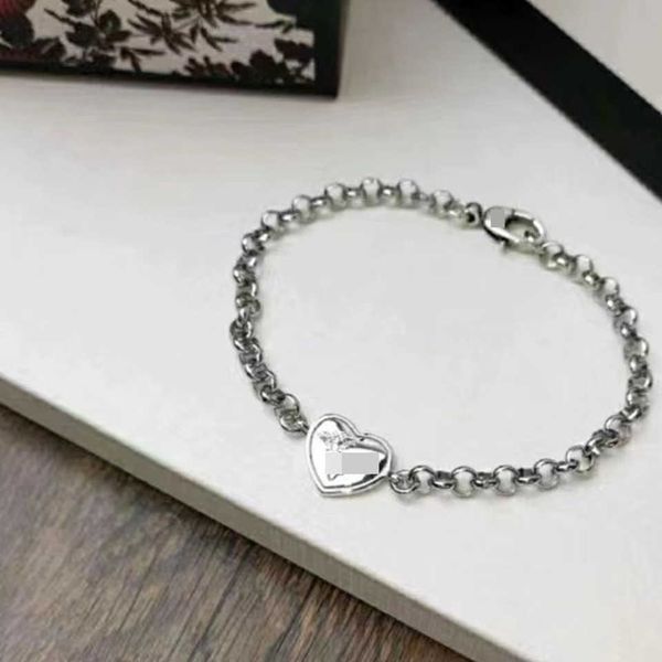 

95% off 2023 new luxury fashion jewelry for sterling silver heart-shaped bee bracelet vintage style luxury men's and women's brace, Black