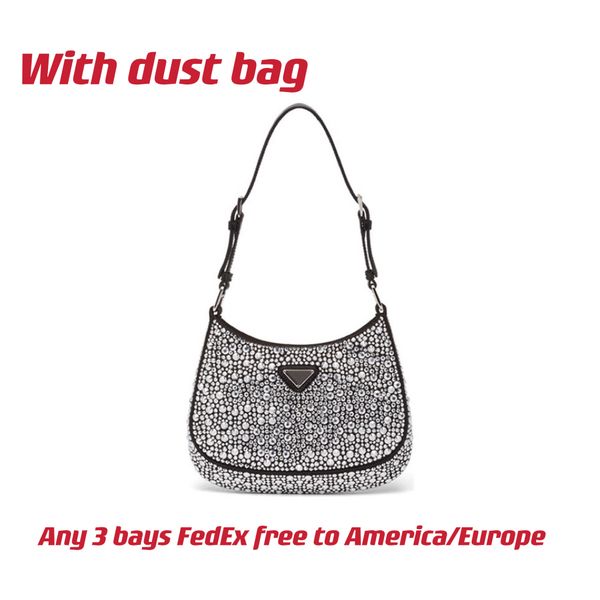 

cleo satin bag made of satin and embellished with luminous crystals enameled metal triangle logo woman designer hobo bags adjustable leather