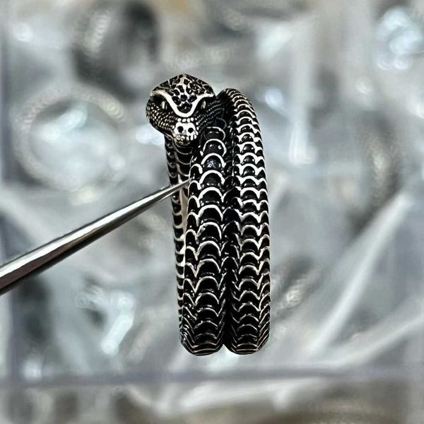 

factory direct sales 2023 new luxury fashion jewelry for spirit snake sterling silver classic animal zodiac series boutique couple ring