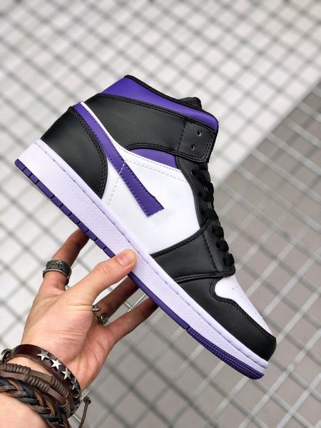 

latest jumping 1 mid dark iris basketball shoes 2023 wholesale jumpman 1 1s mid court purple girls boys outdoor designer sneakers with origi
