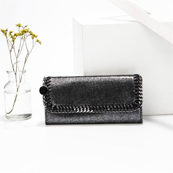 

purse fashion stella women mccartney long sqaure hasp lady wallet soft pvc leather bag 102-3287y