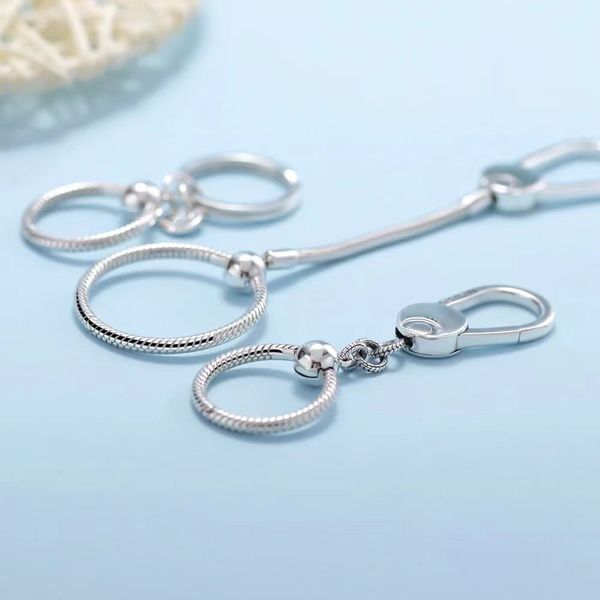 

pandora s925 sterling silver bag hanging rack kit kit set symbol key ring charm suitable for bracelet diy fashion jewelry, Bronze;silver