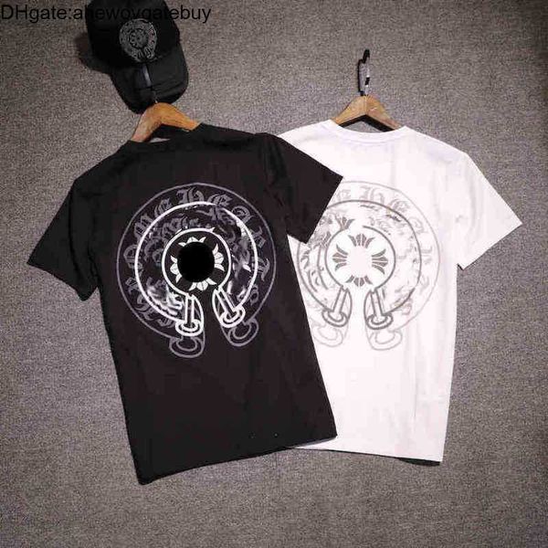 

ch fashion classic t shirts print cro tees designer big shadow horseshoe t-shirt men's short sleeve women's sanskrit cross sweatsh, White;black
