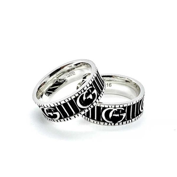 

fashion collection 2023 new luxury fashion jewelry for silver used stereoscopic double gear couple ring gift