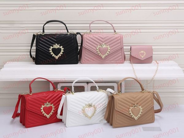 

the tote bag 2pcs envelope package totes heart pattern luxury handbag classic detachable shoulder strap designer purses socialite hang bag